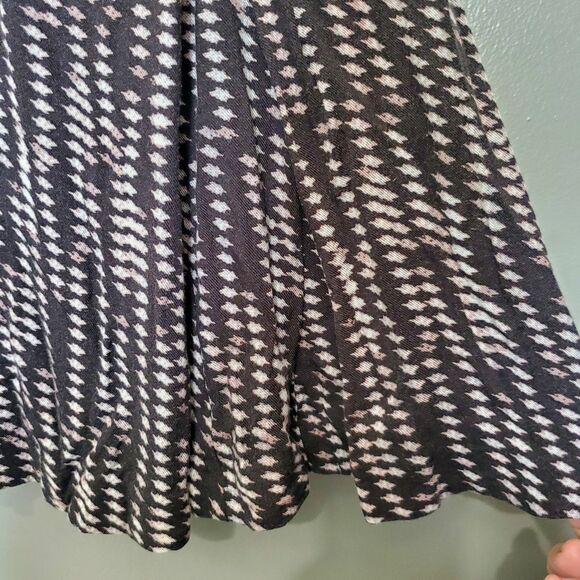 Free People Mini Dress Womens Size 4 Paper Flower Printed Ruffle Fit and Flare - Picture 7 of 10